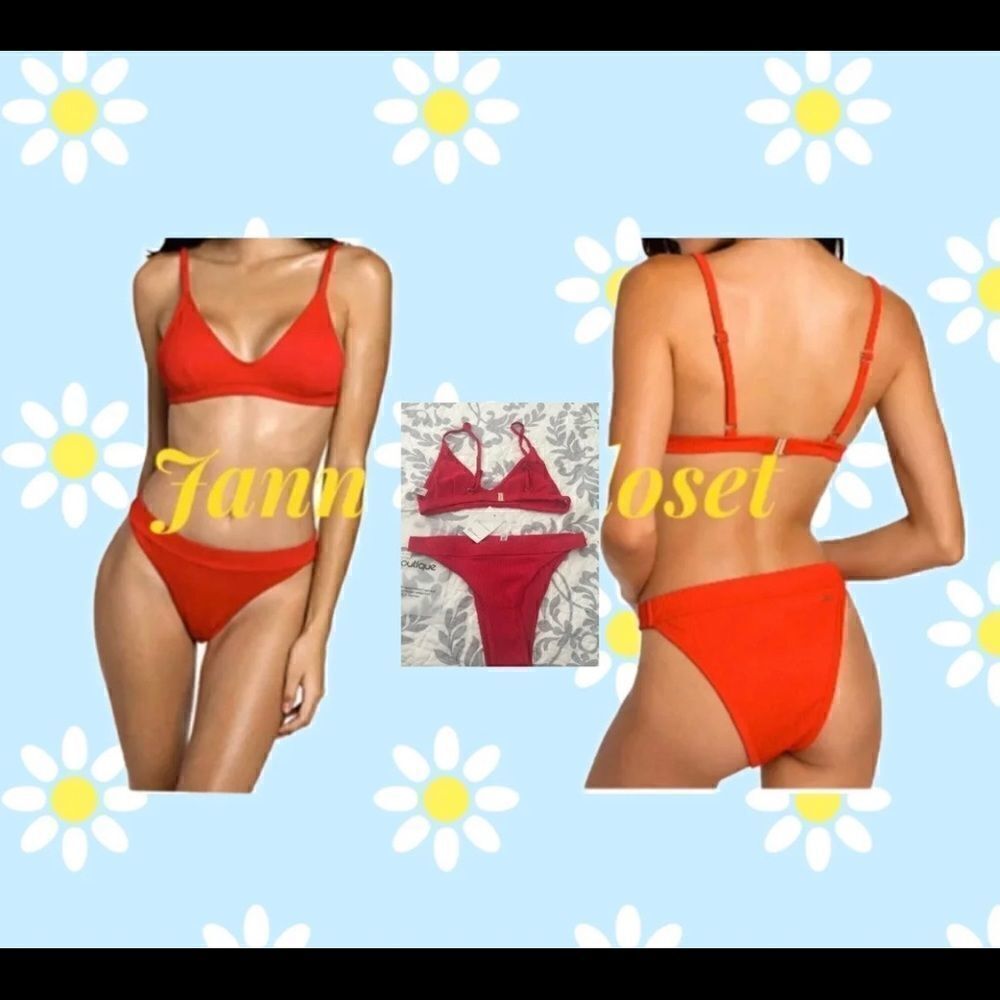 Bikini Swimsuit Women - Two Piece Womens Bathing Suits - Ribbed Cheeky